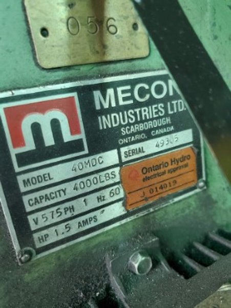 4000 LBS x 18" MECON SERIES 40 SINGLE MANDREL UNCOILER