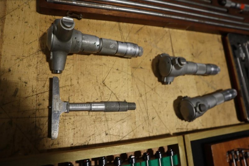 Micrometers: Inside, Depth, Bore, Travel, and 5-6" Outside Micrometer- Auction Item