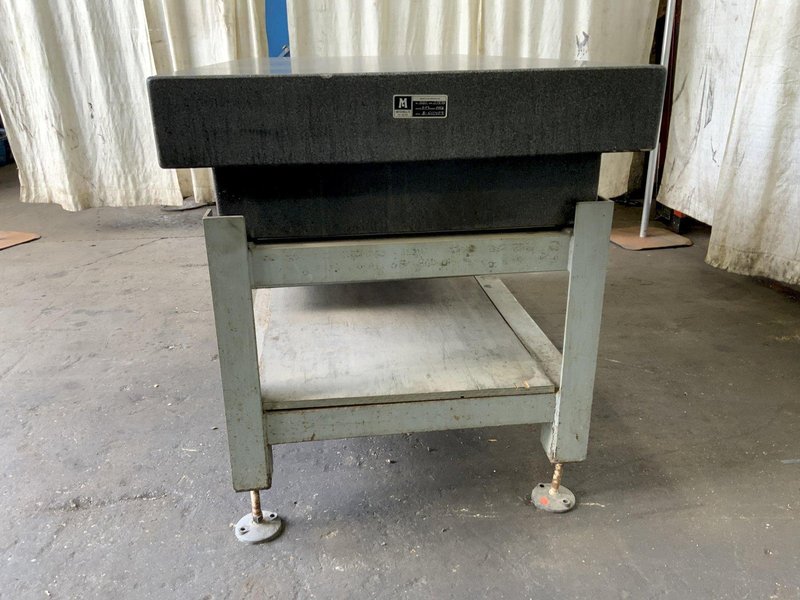 36" X 72" PRATT AND WHITNEY BLACK GRANITE SURFACE PLATE W/ STAND: STOCK #81387