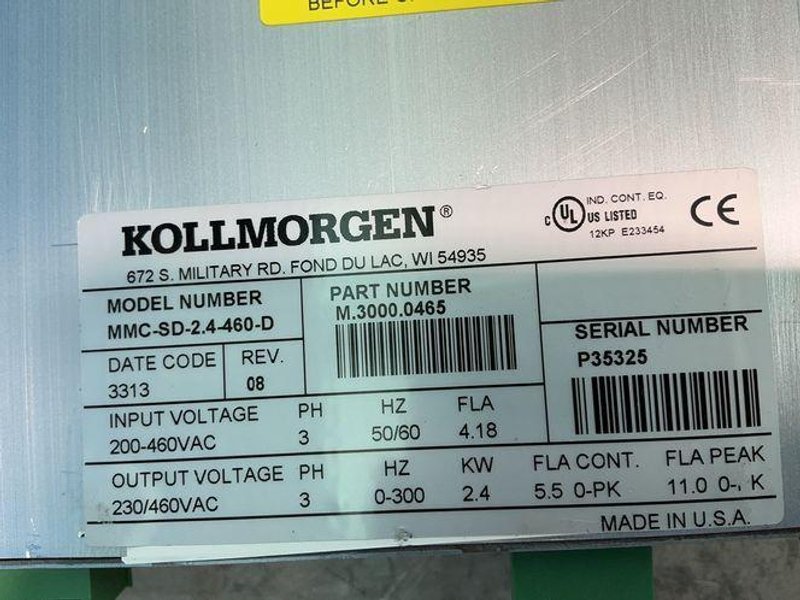 KOLLMORGEN SERVO DRIVE   -  MMC-SD-2.4-460-D