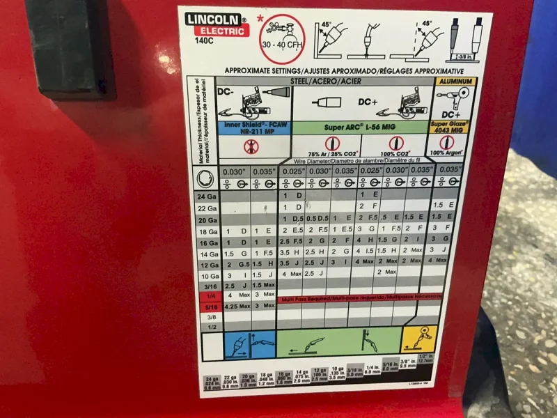 LINCOLN ELECTRIC 90-140 A WELDER  -  POWER MIG 140C