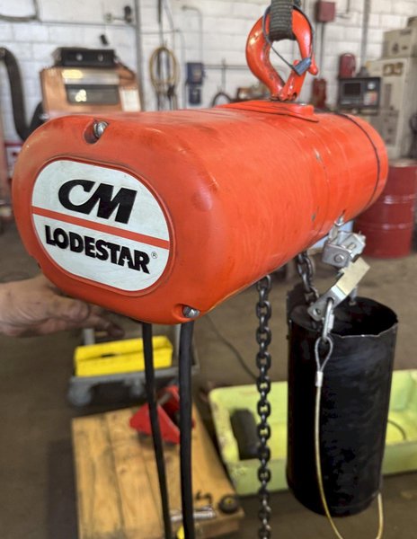 1/2 Ton CM Lodestar Electric Hoist F2, Two-Speed, 8' Lift, Pendant, Trolley