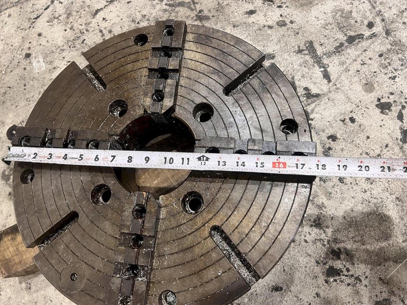 18” DIAMETER 4-JAW LATHE CHUCK, 5&quot; CENTER HOLE: STOCK #21776