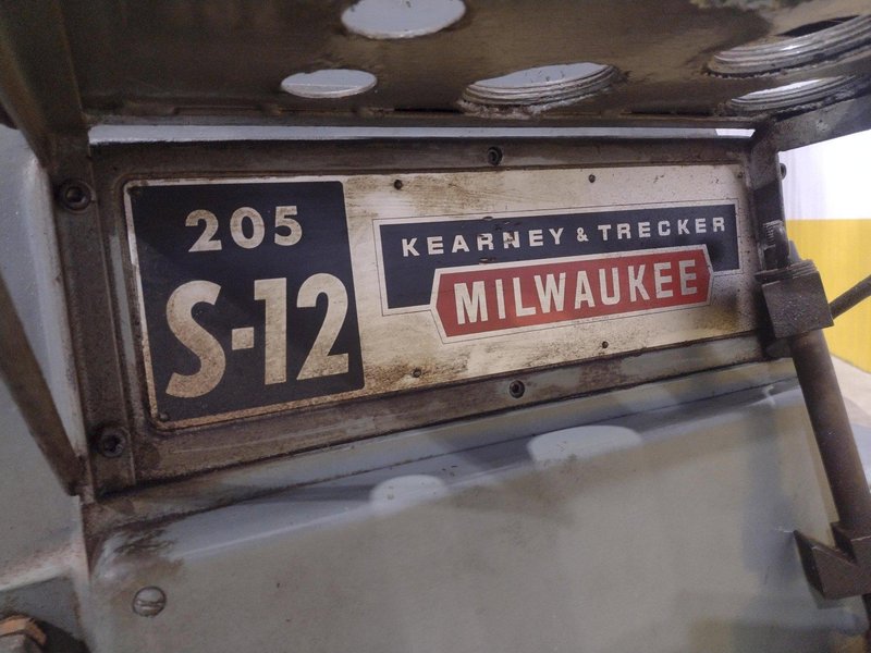 #205 K&amp;T MILWAUKEE KEARNEY AND TRECKER MODEL #205 S-12 HORIZONTAL MILL WITH TOOLMAKERS VERTICAL HEAD: STOCK #22495
