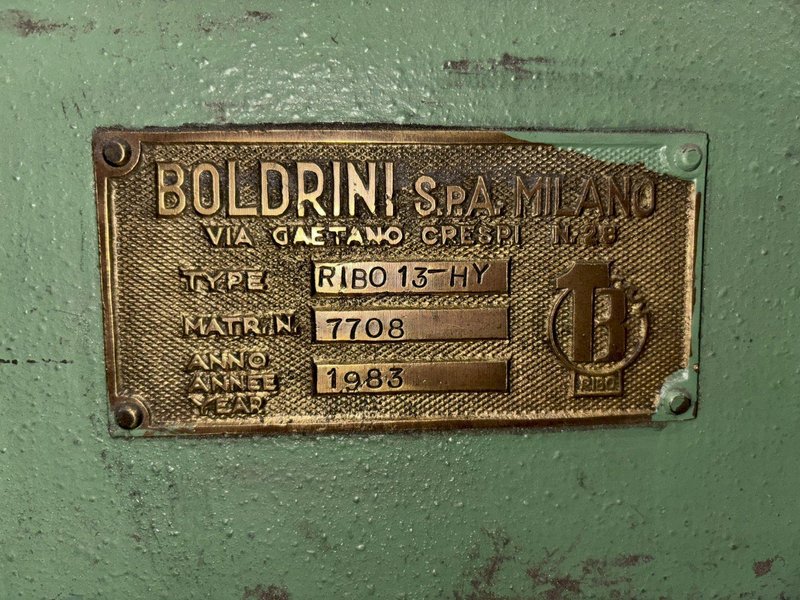 1/2&quot; X 13&#039; BOLDRINI MODEL #RIB0-13-HY HYDRAULIC HEAD FLANGER &amp; DISHING MACHINE: STOCK #23190