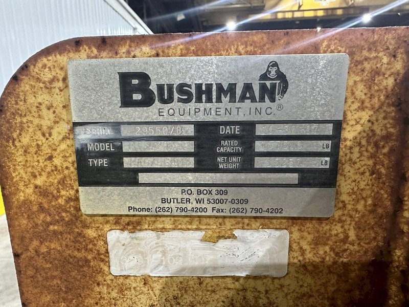 53 TON (107,500 LBS) BUSHMAN MODEL #MT420 TELESCOPING MAGNETIC SPREADER LIFTING BEAM  W/ OHIO MAGNETICS DIESEL GENERATOR: STOCK #20420