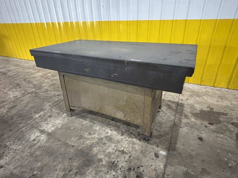 36&quot; X 72&quot; X 9&quot; THICK BLACK GRANITE SURFACE PLATE WITH STAND: STOCK #23490