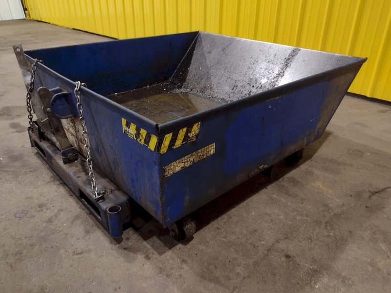 2000 LBS VESTIL MODEL HOP-LP HOPPER ROLLING DUMP CART W/ FORK POCKETS: STOCK #19444