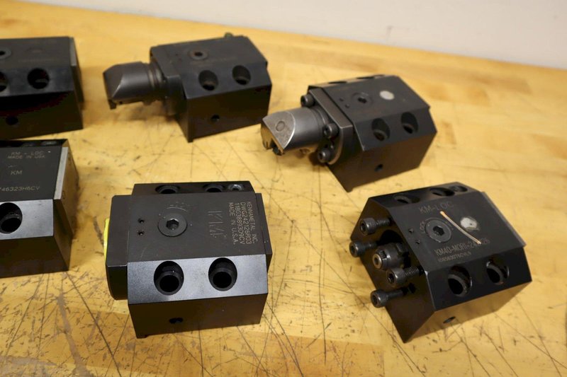 Kennametal KM-LOC Mori 35mm x 76mm Bolt On Tool Block, (7 Holders) Uses KM40 Quick Change Tool Heads- Auction Item