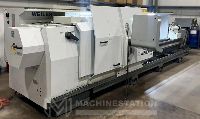 Weiler E80 x 4500 Flat Bed CNC Lathe – 2017 6.5″ Big Bore, 177″ Long Bed