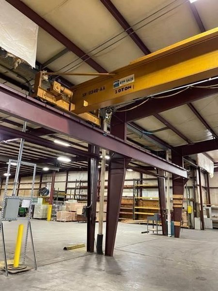 10 TON X 45' WIDE X 147' LONG RMT SINGLE GIRDER OVERHEAD CRANE SYSTEM