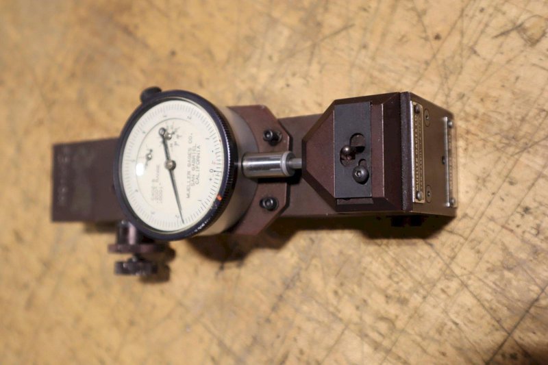 Inspection Fixtures (3pcs), (1) Mueller Model 77M Shallow Bore Gage .5" - 3.5", (1) Travel Indicator Stand, (1) Geometric Style A, Tilting 3" Rotary Table- Auction Item
