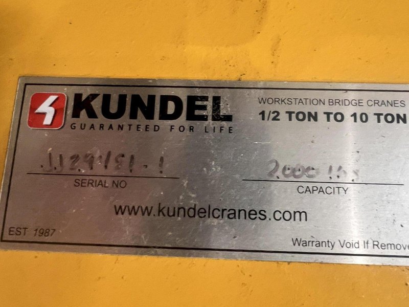 1 TON X 72&quot; KUNDEL 360° FREE STANDING JIB CRANE: STOCK #19511