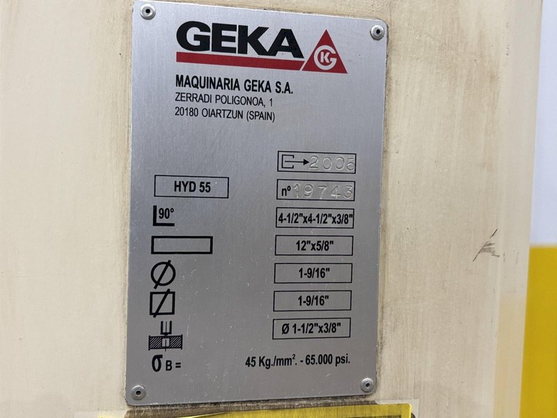 55 TON GEKA MODEL #55/A HYDRACROP HYDRUALIC IRONWORKER: STOCK #23215