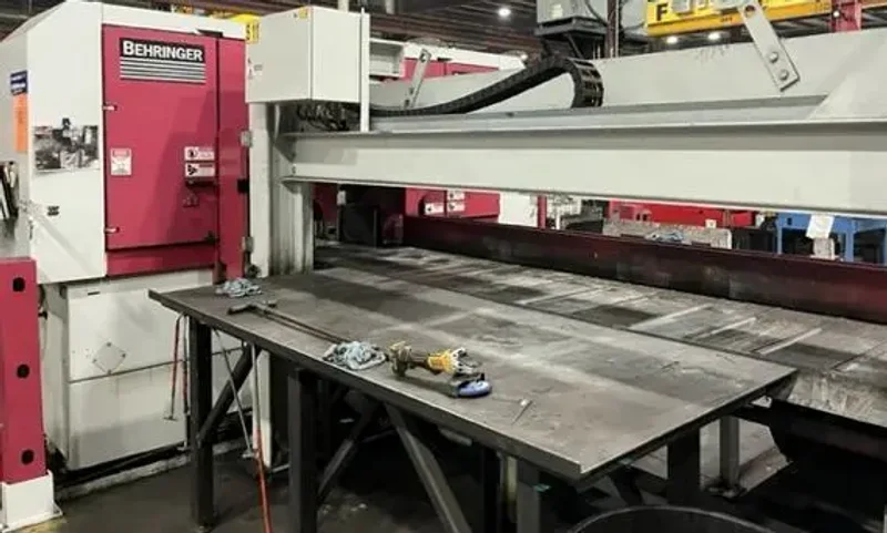 USED BEHRINGER 17.3" X 17.3" DUAL POST FULLY AUTOMATIC HI-PERFORMANCE PRODUCTION CUTTING BANDSAWING SYSTEM MODEL HBM 440A, Year: 2019