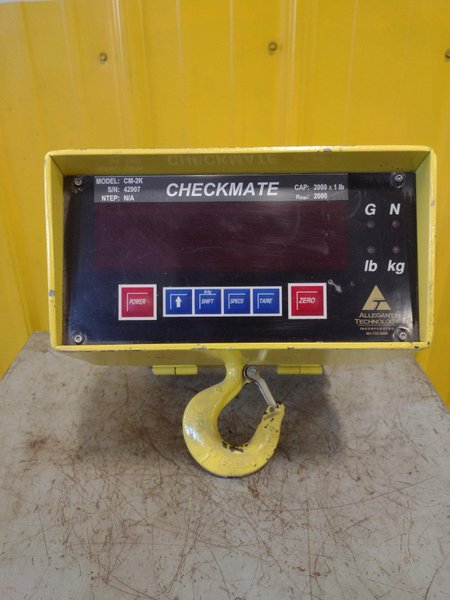 2,000 LB ALLEGANY TECHNOLOGY MODEL #CM-2K CHECKMATE DIGITAL CRANE SCALE: STOCK 16701