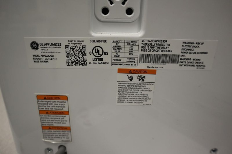 GE Dehumidifier, Portable On Wheels- Auction Item