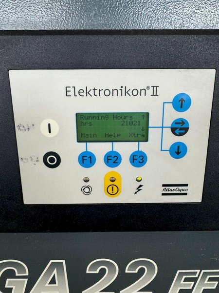 30 HP ATLAS-COPCO GA22 FF ROTARY SCREW AIR COMPRESSOR. STOCK # 0894524