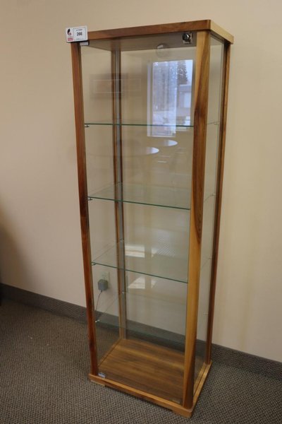 Glass Shelving Display Case with Lock and Key- Auction Item