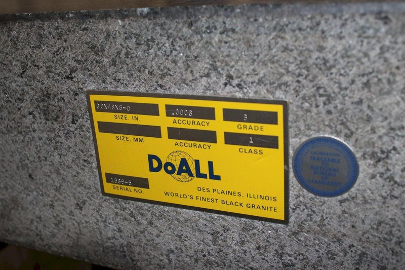 3&#039; X 4&#039; X 6&quot;  DOALL GRANITE PLATE ON STAND: STOCK #75025