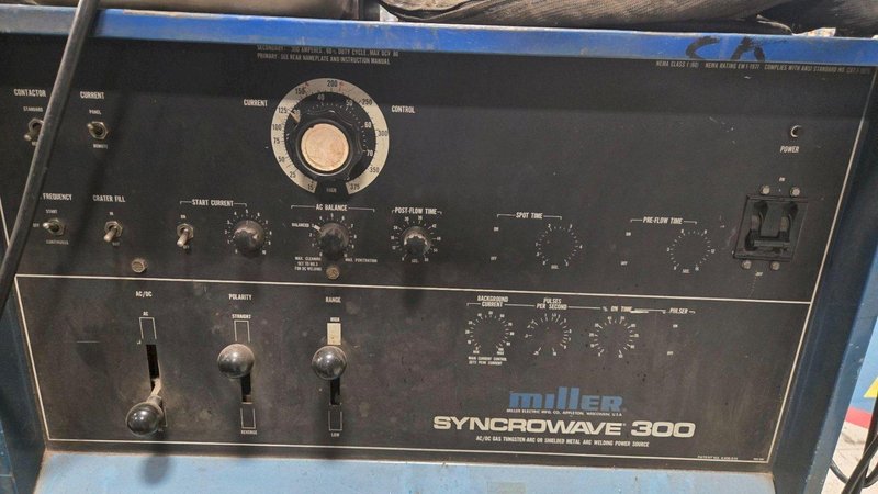 MILLER SYNCROWAVE 300 WELDER AND COOLER USED