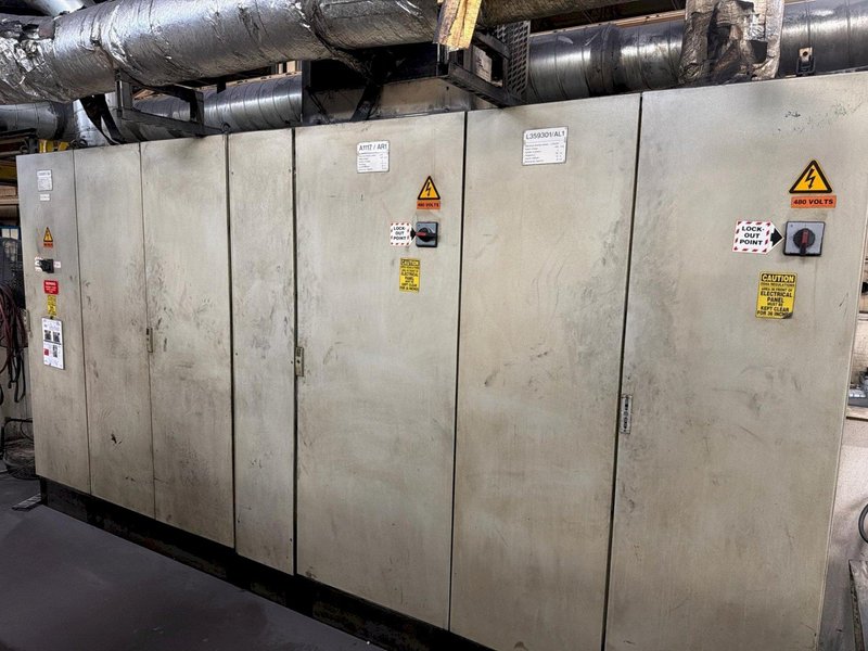 DUAL 315 TON AP&amp;T HOT STAMPING HYD. PRESS LINE W/ SCHWARTZ ROLLER HEARTH FURNACE
