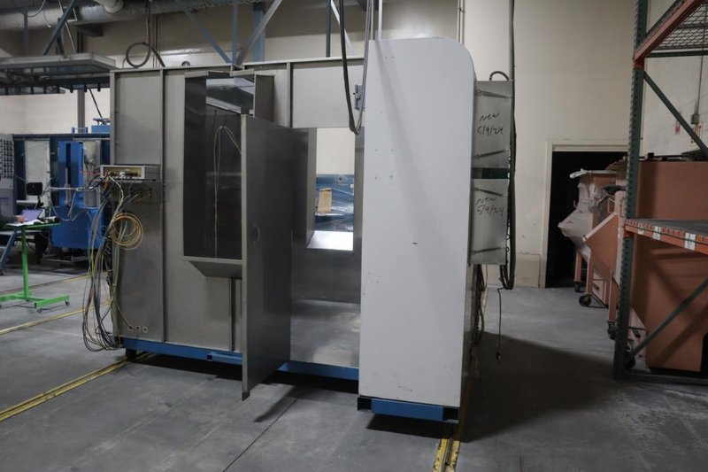 Iontech Powder Coating System with Stainless Steel Booth, Mounted on Track with Wheels- Auction Item