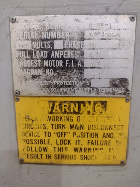 18" X 20" ARMSTRONG MARVEL SERIES 8 MARK 1 VERTICAL BAND SAW: STOCK #11225