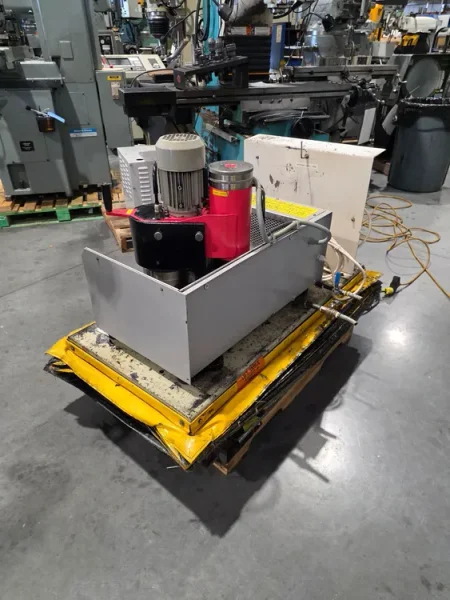 MATE M VALUGRIND Punch &amp; Die Grinder on BARRON Powered Scissor Lift Table #8147