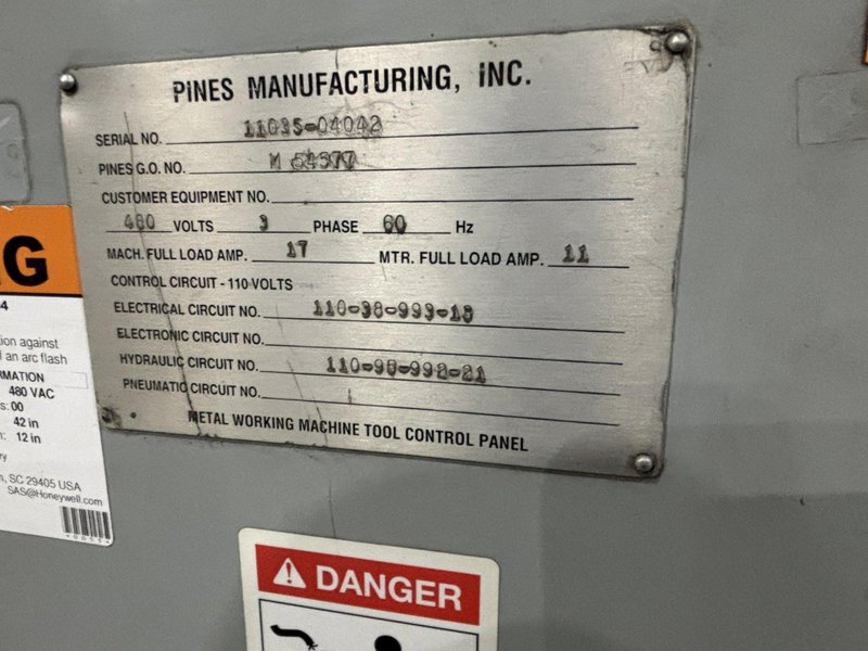 1&quot; PINES  MODEL #1 ROTARY HYDRAULIC BAR, TUBE &amp; PIPE BENDER, DIAL A BEND VI CNC CONTROL: STOCK #22684