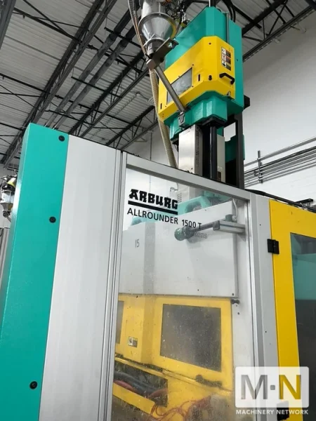 220 TON 16 OZ ARBURG MODEL 1500T-2000-800 VERTICAL CLAMP AND INJECTION MACHINE MFG 2015 ** LOW HOURS