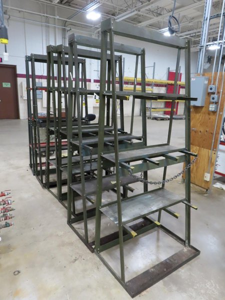 Pollard 3-Shelf Metal Stock Racks 3' Wide x 2' Deep x 7 High , (6) Total- Auction Item