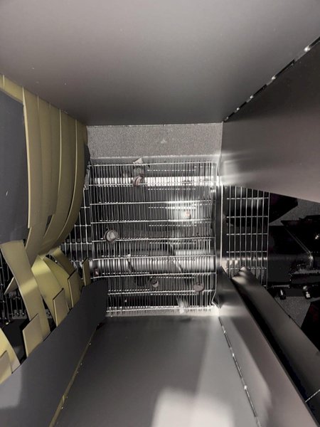 36" x 48" x 8 WHEEL PANGBORN ROTOBLAST PASS THROUGH HANGING CONVEYOR SHOT BLAST MACHINE: YOBRO #24717