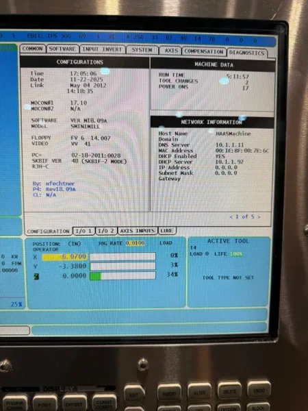 HAAS SUPER MINI MILL CNC Vertical Machining Center 2012’ #8071