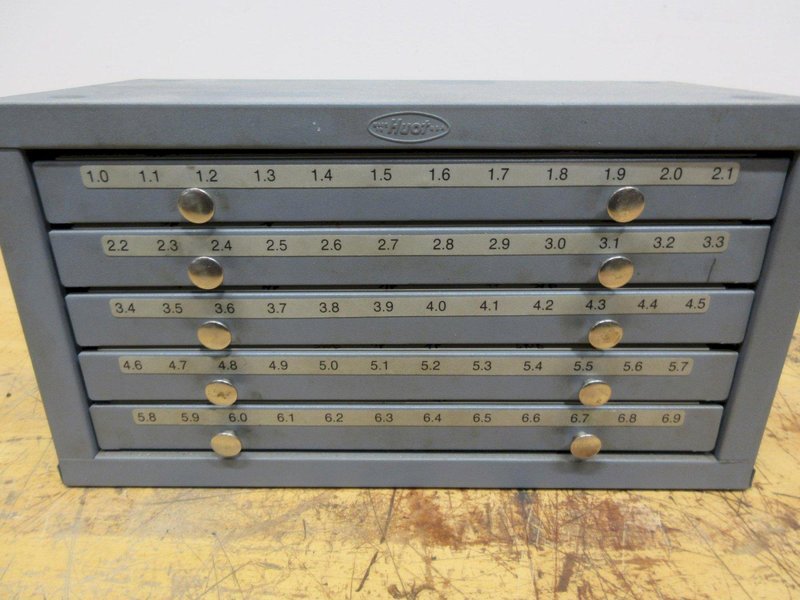 Huot 5-Drawer Metric Drill Index 1MM-6.9MM, No Contents- Auction Item