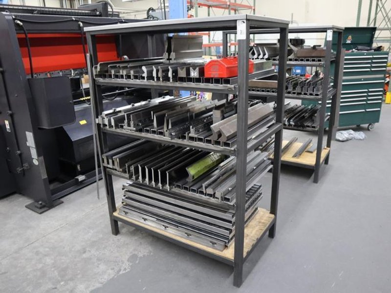Amada Press Brake Dies, and Lower Die Holders on Welded Steel Shelving- Auction Item