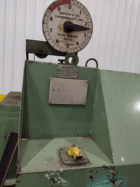 8' X 1/2" BERTSCH #9 3-ROLL INITIAL PINCH PLATE BENDING ROLL: YOBRO #25159