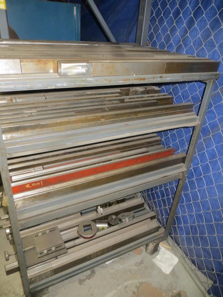 Press Brake Dies - Large Assortment on Cart w Casters- Auction Item