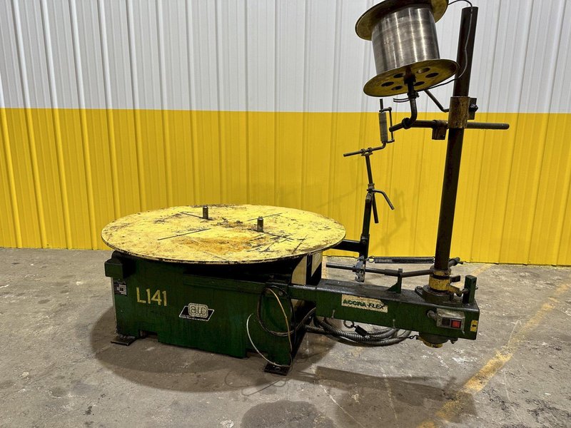 5,500 LBS X 48&quot; AWC (ACCRA-WIRE CONTROLS) MODEL #F-200 HORIZONTAL PALLET TYPE POWERED DE-COILER REEL: STOCK #20266