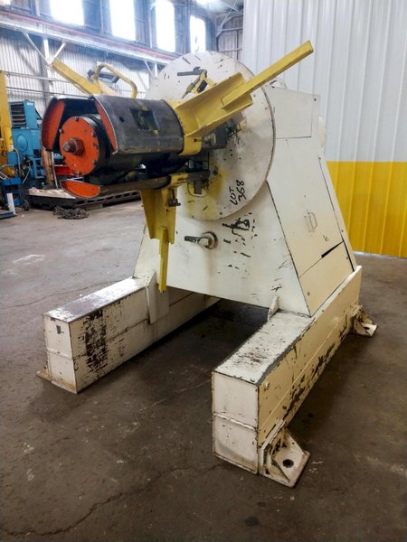20,000 LB 10 TON X 36&quot; IOWA PRECISION MODEL #UCR20-36 MOTORIZED UNCOILER COIL REEL STOCK #3187