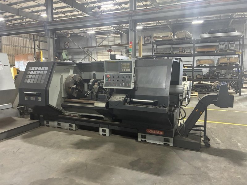 Ganesh GT-3080 BB CNC Lathe, 2015 – 10″ Big Bore, Programmable Tailstock, Chip Conveyor, Steady Rest