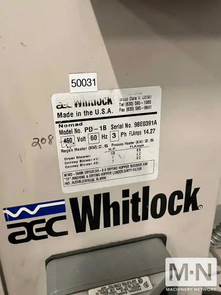 15 LB/HR AEC WHITLOCK MODEL PD-1B DRYER MFG 1998