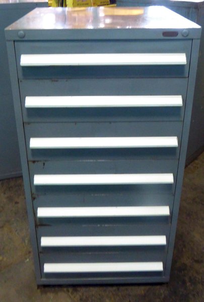 Vidmar Storage Cabinet, 7 Drawer, 30&quot;W x 27-3/4&quot;D x 59&quot;H