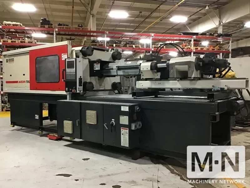 310 TON 36 OZ FERROMATIK MILACRON MODEL MT310-36 WIDE PLATEN INJECTION MOLDING MACHINE MFG 2001