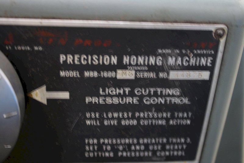 SUNNEN MODEL #MBB1600MS WITH TOOLING STOCK: STOCK #75699