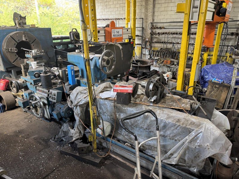 36" X 120" BROADBENT 16" HOLLOW SPINDLE ENGINE LATHE.  STOCK #0889125