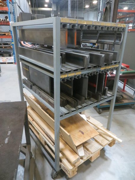 Press Brake Dies on Portable Rack w Contents- Auction Item