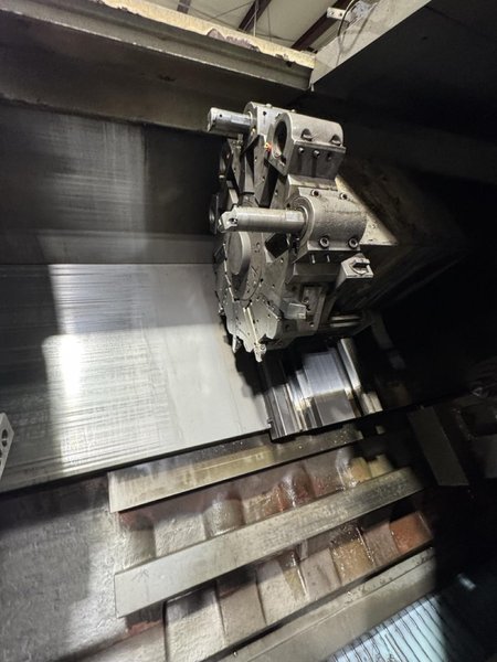 Samsung SL40/1500 CNC lathe, 2012 – RIP Steady Rest, 4.6″ Spindle Bore, Fanuc 0i-TD Control