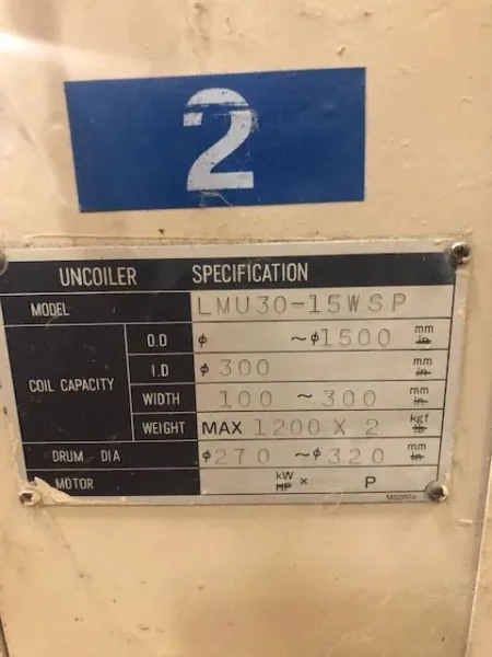 MATSUMOTO 2,500 lb x 12&quot; DOUBLE END UNCOILER, STOCK# 14005J