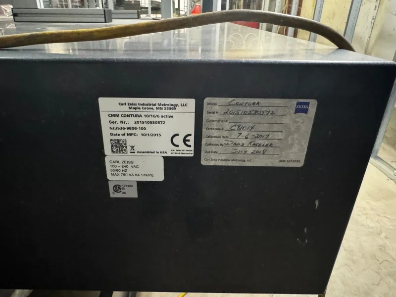 2015 ZEISS CONTURA G2 ACTIV 10/16/6 | Coordinate Measuring Machines
